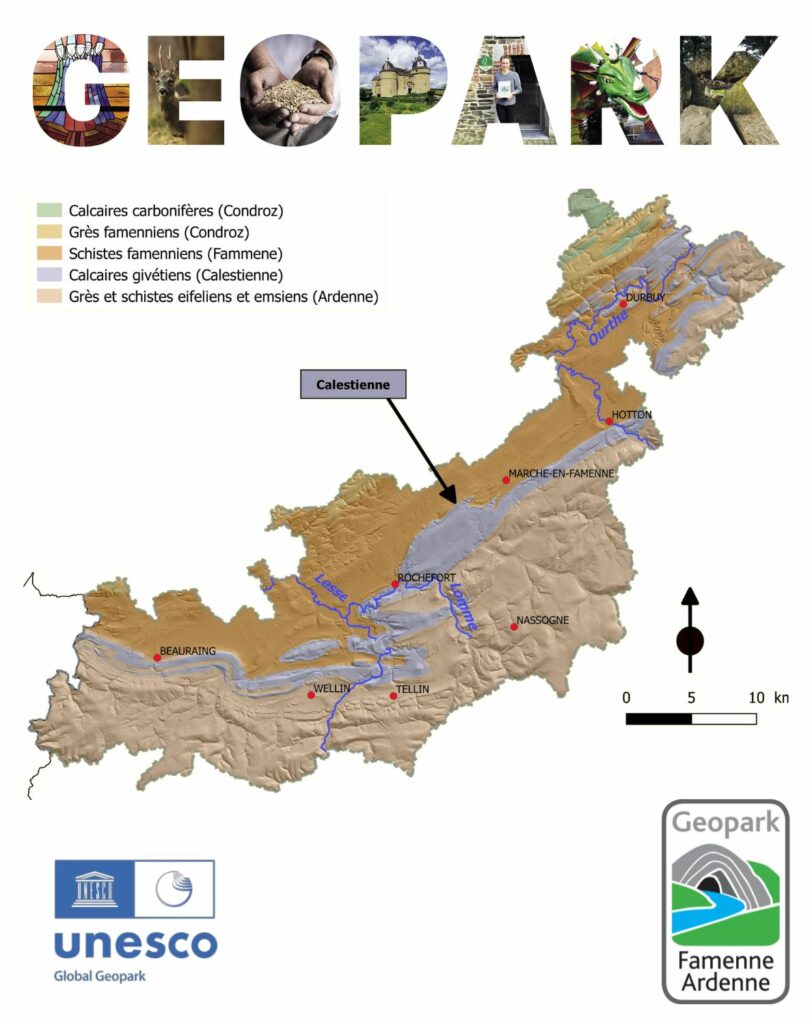 La Calestienne, bande de transition entre la Famenne et l’Ardenne (Géopark)
